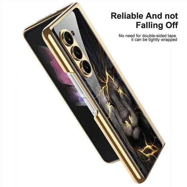 Galaxy Z Fold Series - Animal Printed 9H Tempered Glass Case