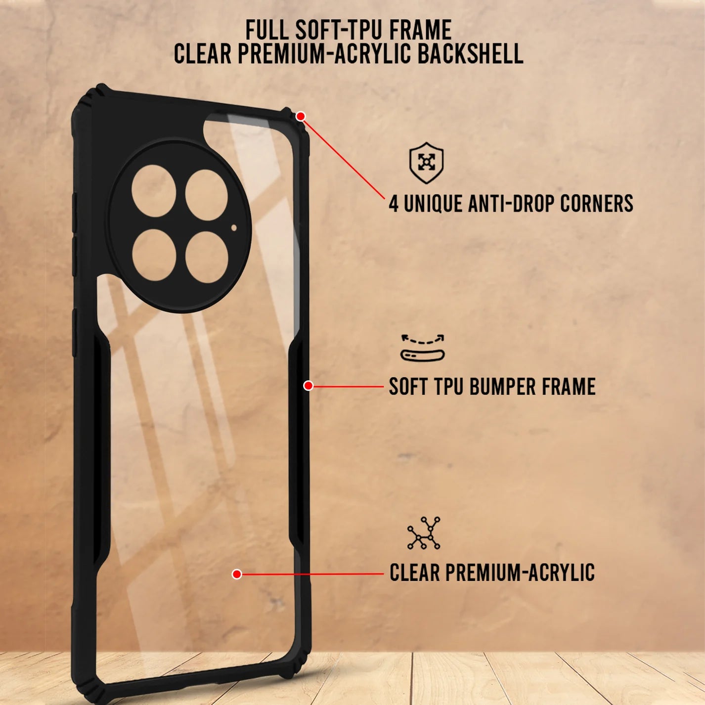 OnePlus Series - Shockproof Acrylic TPU Case