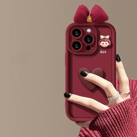 Bow & Heart Charm Case - iPhone