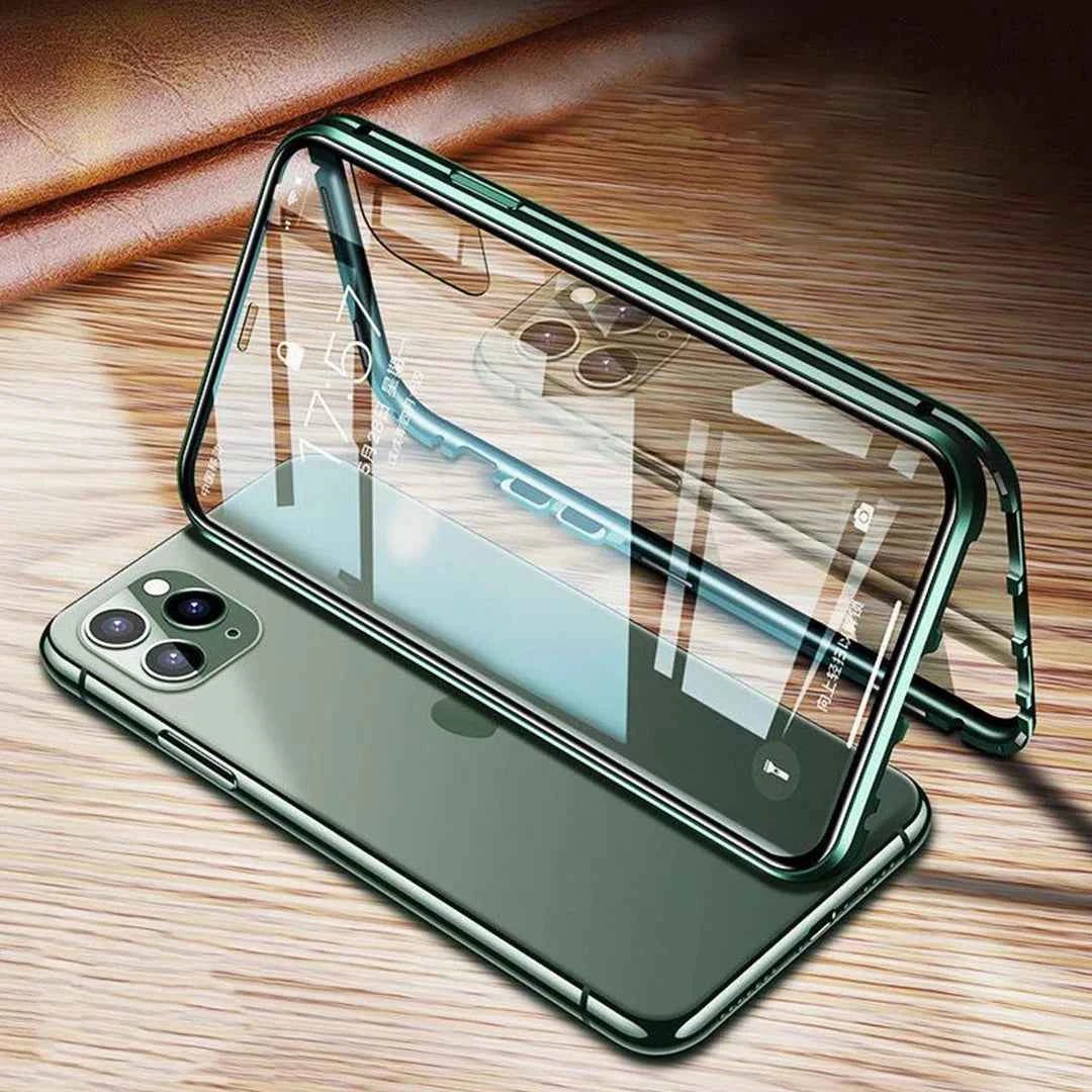 iPhone - Dual Magnetic Metal Body Magsafe Glass Case