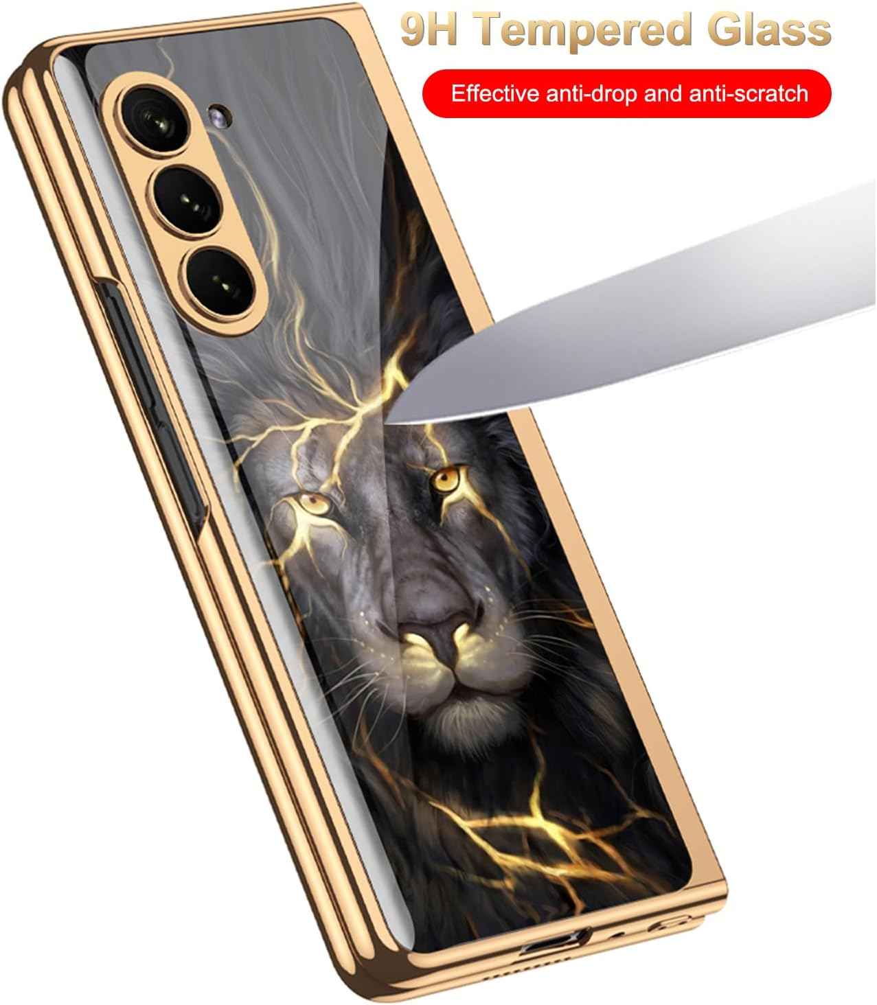 Galaxy Z Fold Series - Animal Printed 9H Tempered Glass Case