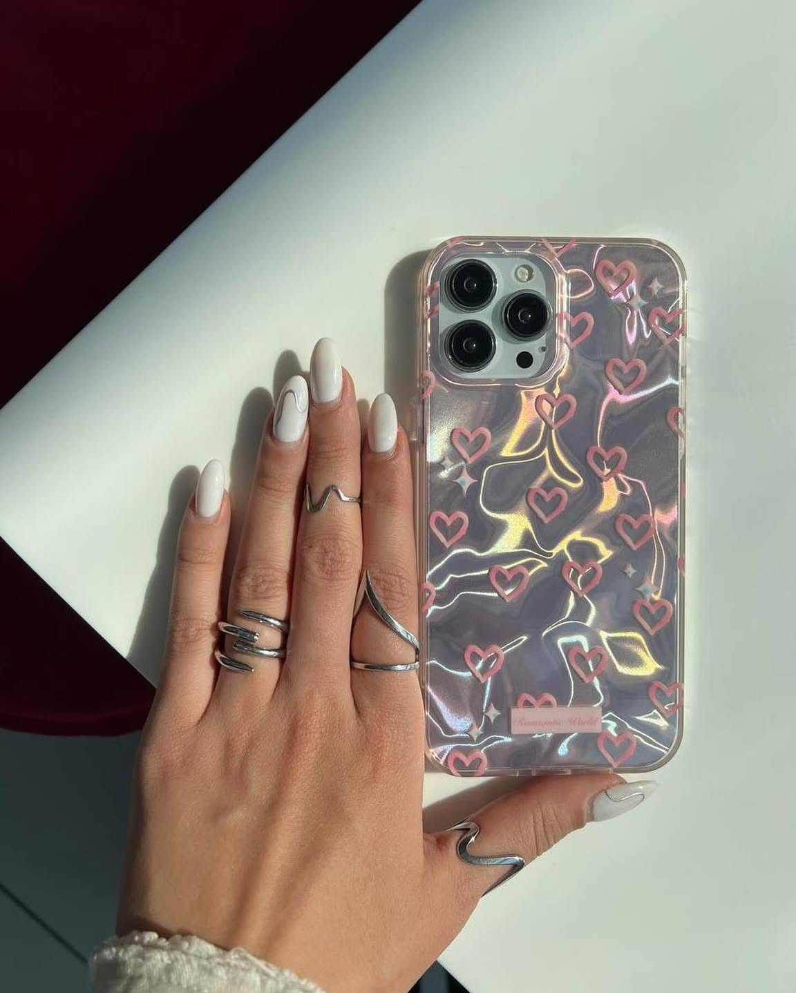 Pink Heart Ripple Texture Case - iPhone
