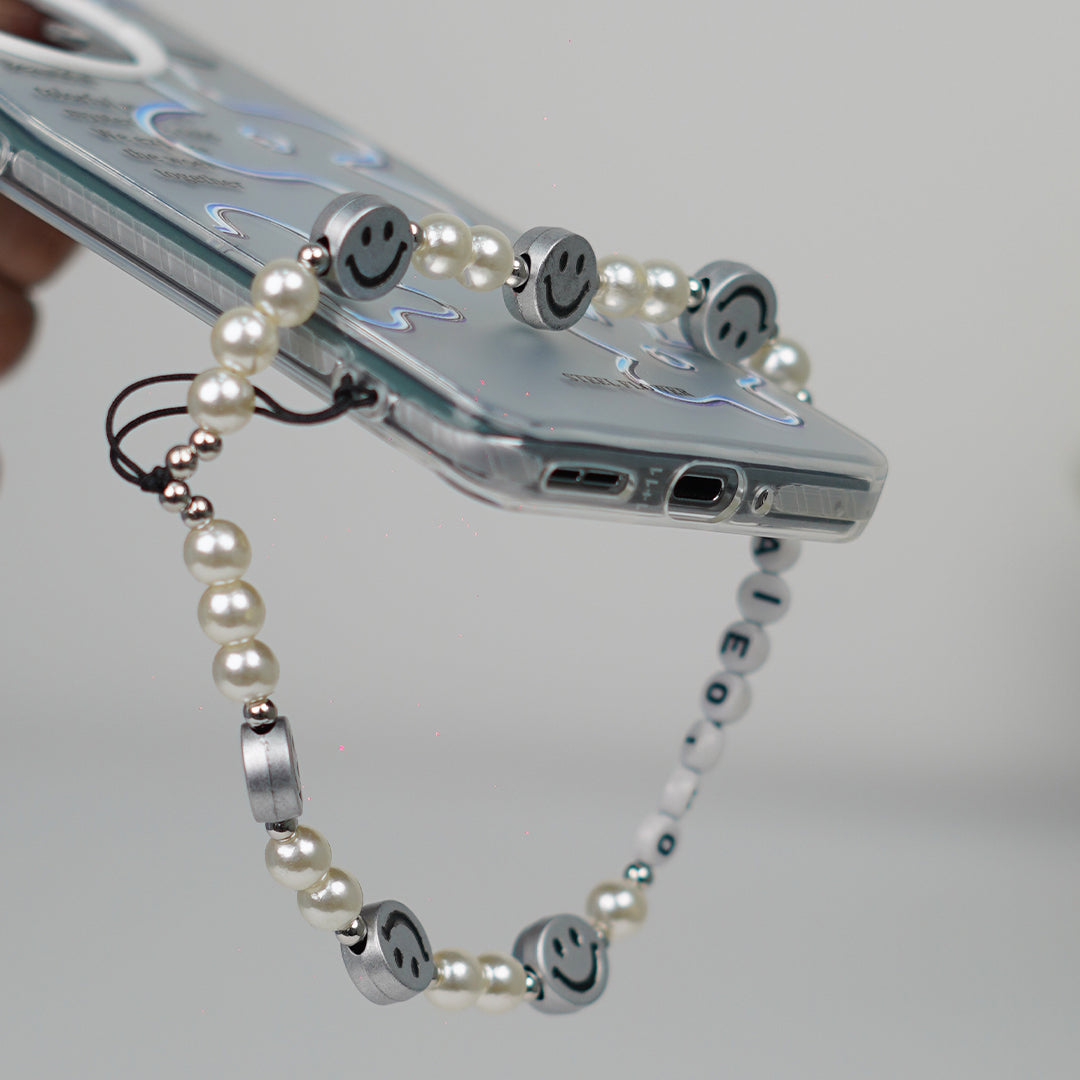 Floral Pearl Case with Lanyard.