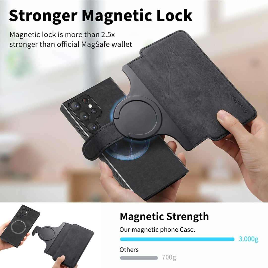 Galaxy Z Series - Detachable Card Solt Wallet Leather Case