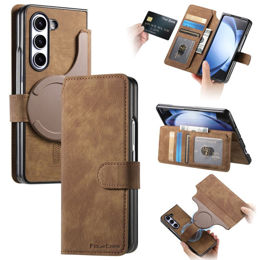 Galaxy Z Series - Detachable Card Solt Wallet Leather Case