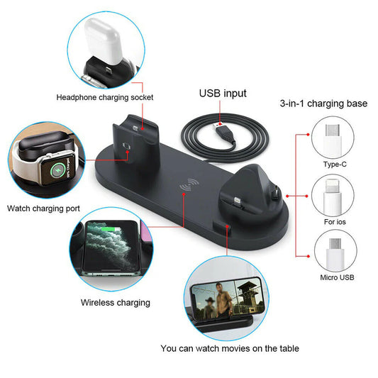 6 In 1 Multifunctional Wireless Charger