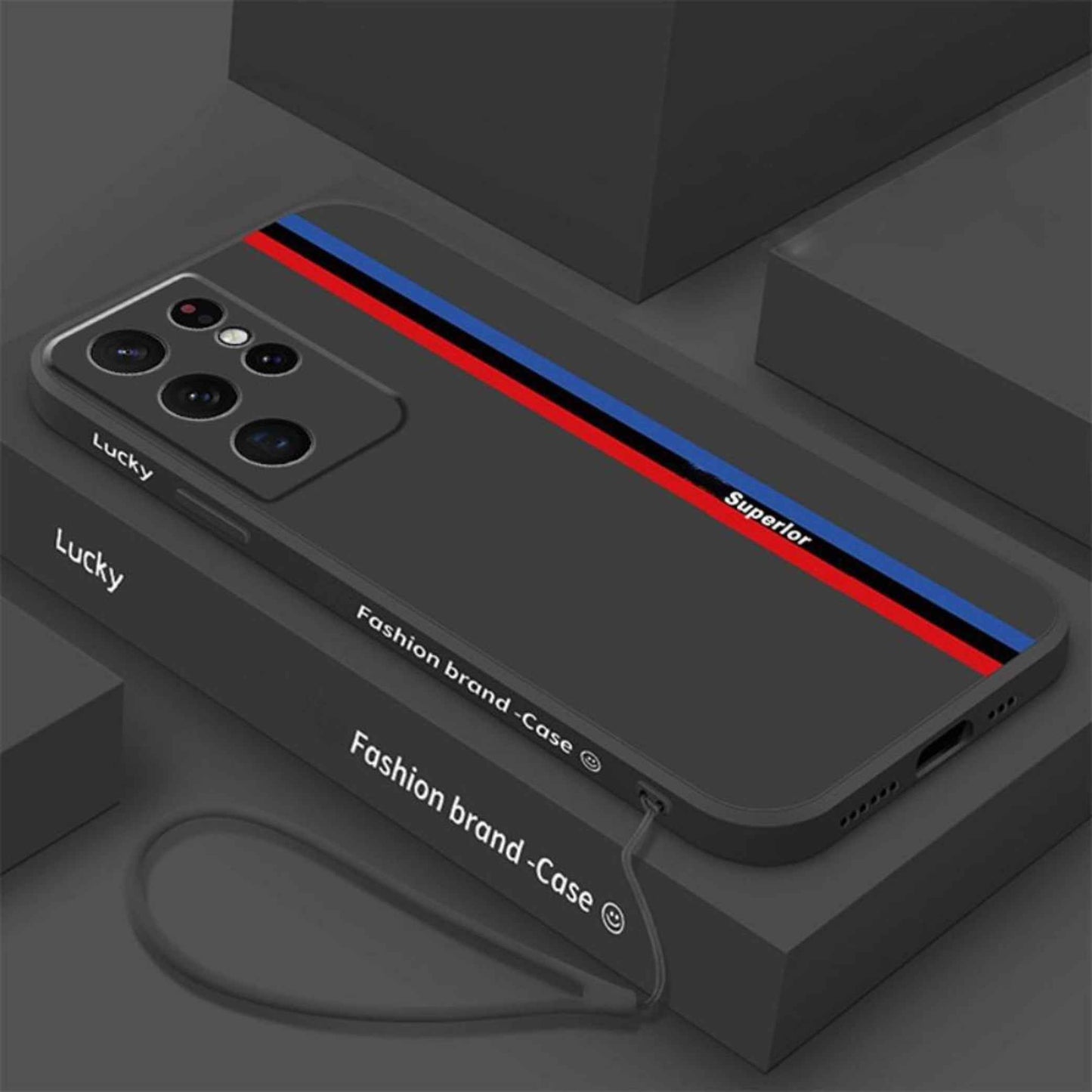 Galaxy Ultra Series - Fashionable Silicone Straight Side Track Case