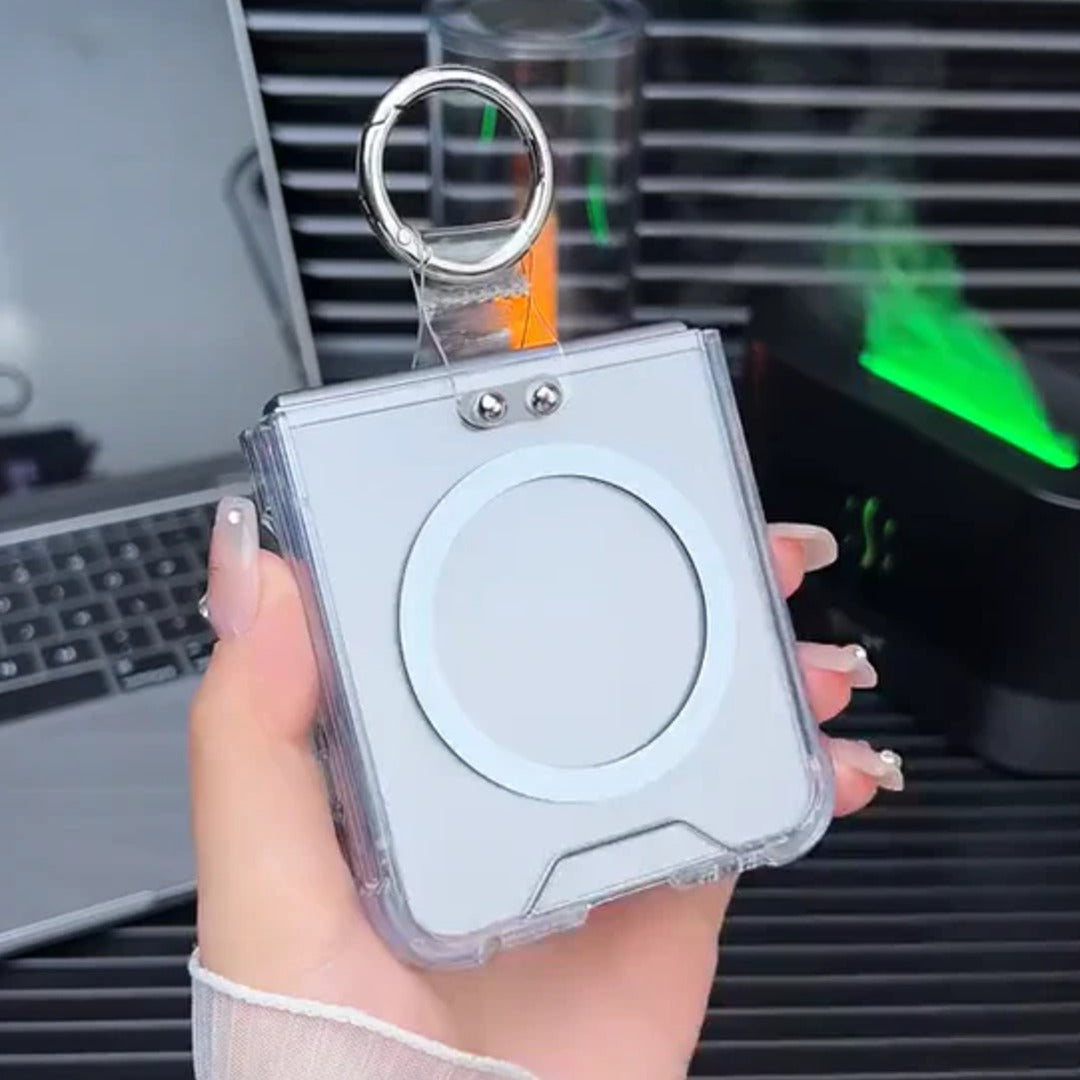 Crystal Clear Magsafe Metal Ring Case - Galaxy
