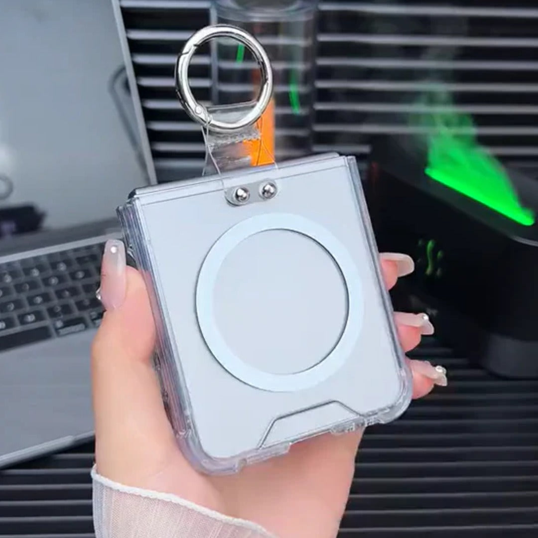 Crystal Clear Magsafe Metal Ring Case - Galaxy