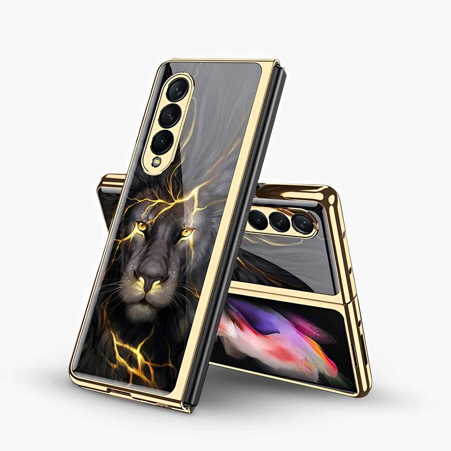 Galaxy Z Fold Series - Animal Printed 9H Tempered Glass Case