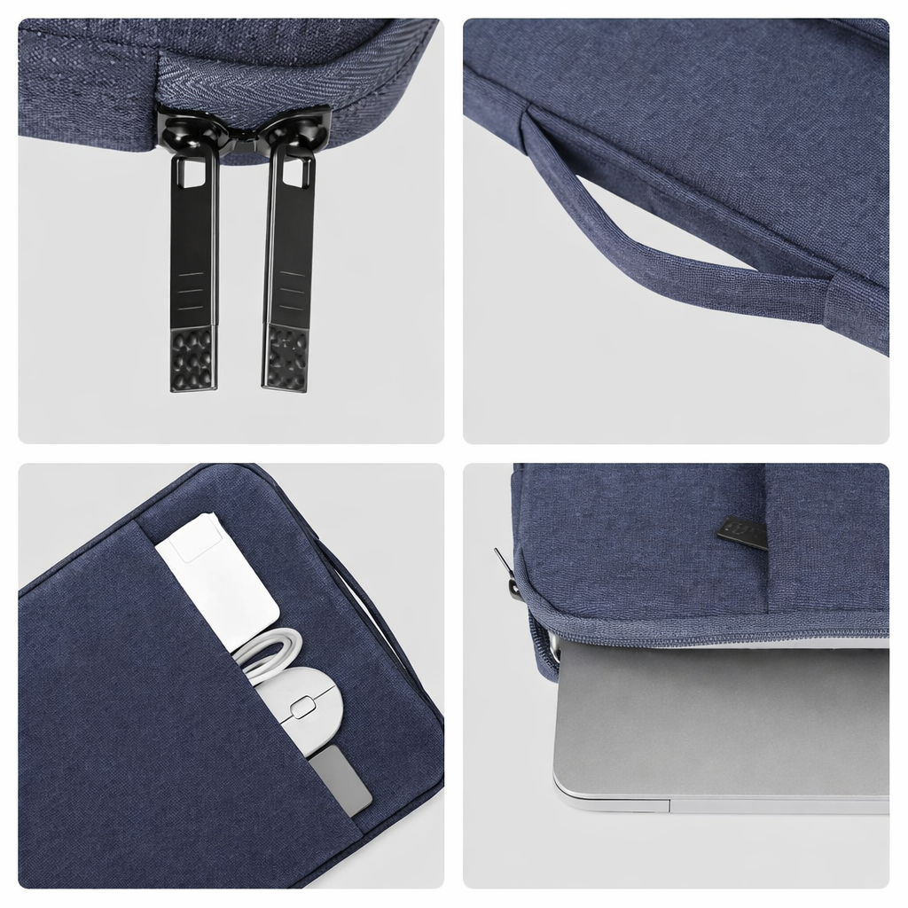 SoftGuard Sleeve Zipper Briefcase Bag - Blue