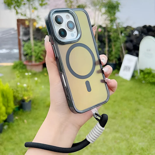 iPhone Series - Aqua Shiny Case with Lanyard