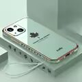iPhone 14 Series - Electroplating Leaf Case With Lanyard