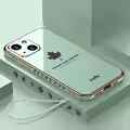 iPhone 14 Series - Electroplating Leaf Case With Lanyard