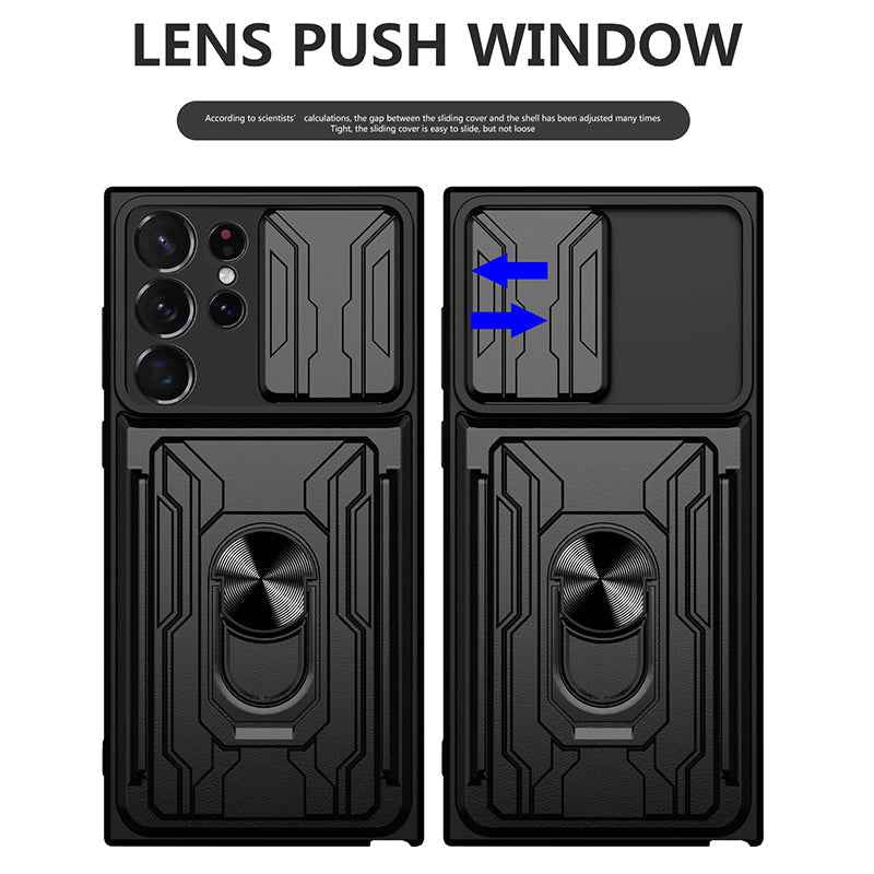 Galaxy S Series - Slide Lens Camera Cover & Card Holder Case