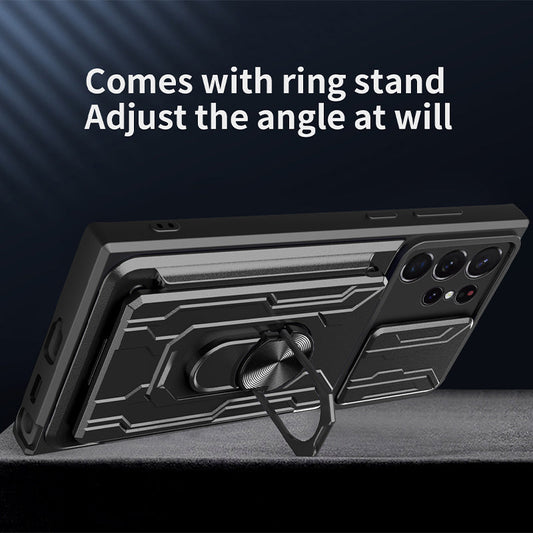 Galaxy S Series - Slide Lens Camera Cover & Card Holder Case