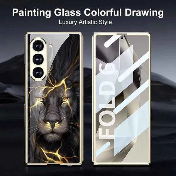 Galaxy Z Fold Series - Animal Printed 9H Tempered Glass Case