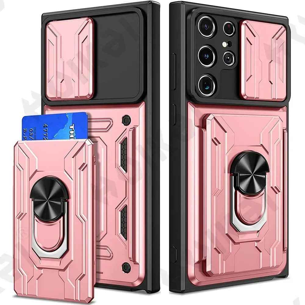 Galaxy S Series - Slide Lens Camera Cover & Card Holder Case