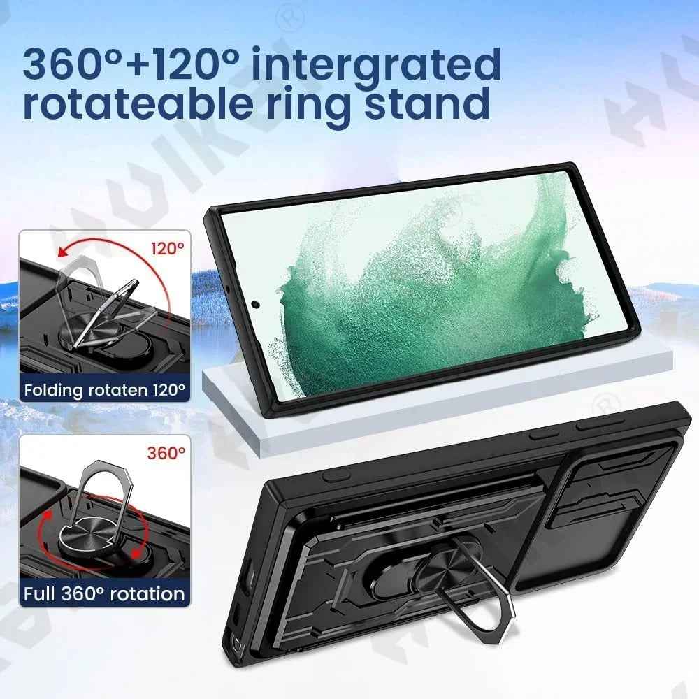 Galaxy S Series - Slide Lens Camera Cover & Card Holder Case