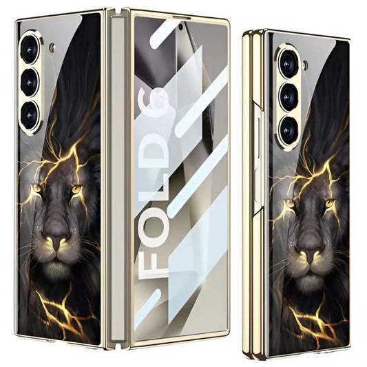Galaxy Z Fold Series - Animal Printed 9H Tempered Glass Case