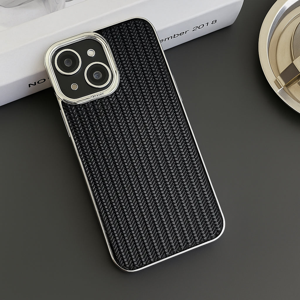 iPhone Series - Textured Weave Luxe Case - Black