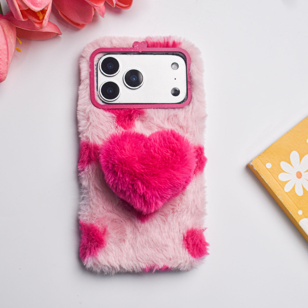 Soft Heart Plush Case - iPhone