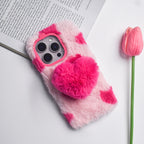 Soft Heart Plush Case - iPhone