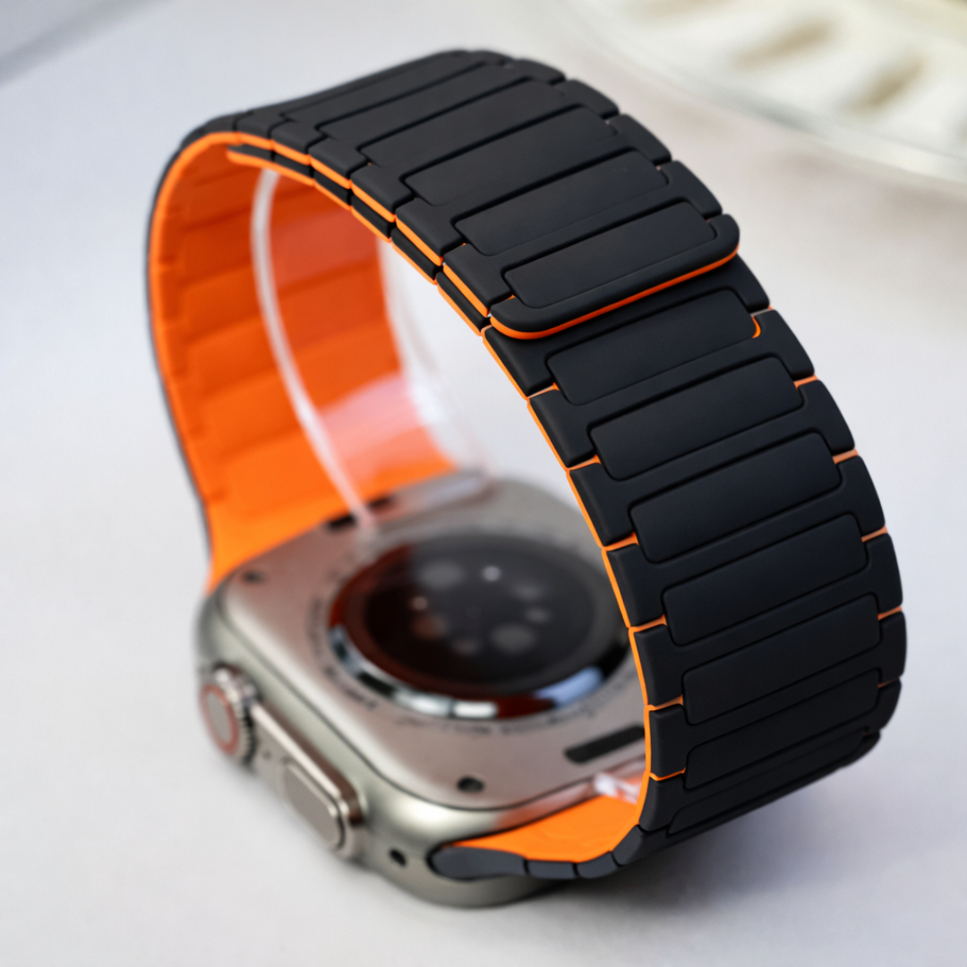 Slim Fit Silicone Apple Watch Strap - Orange