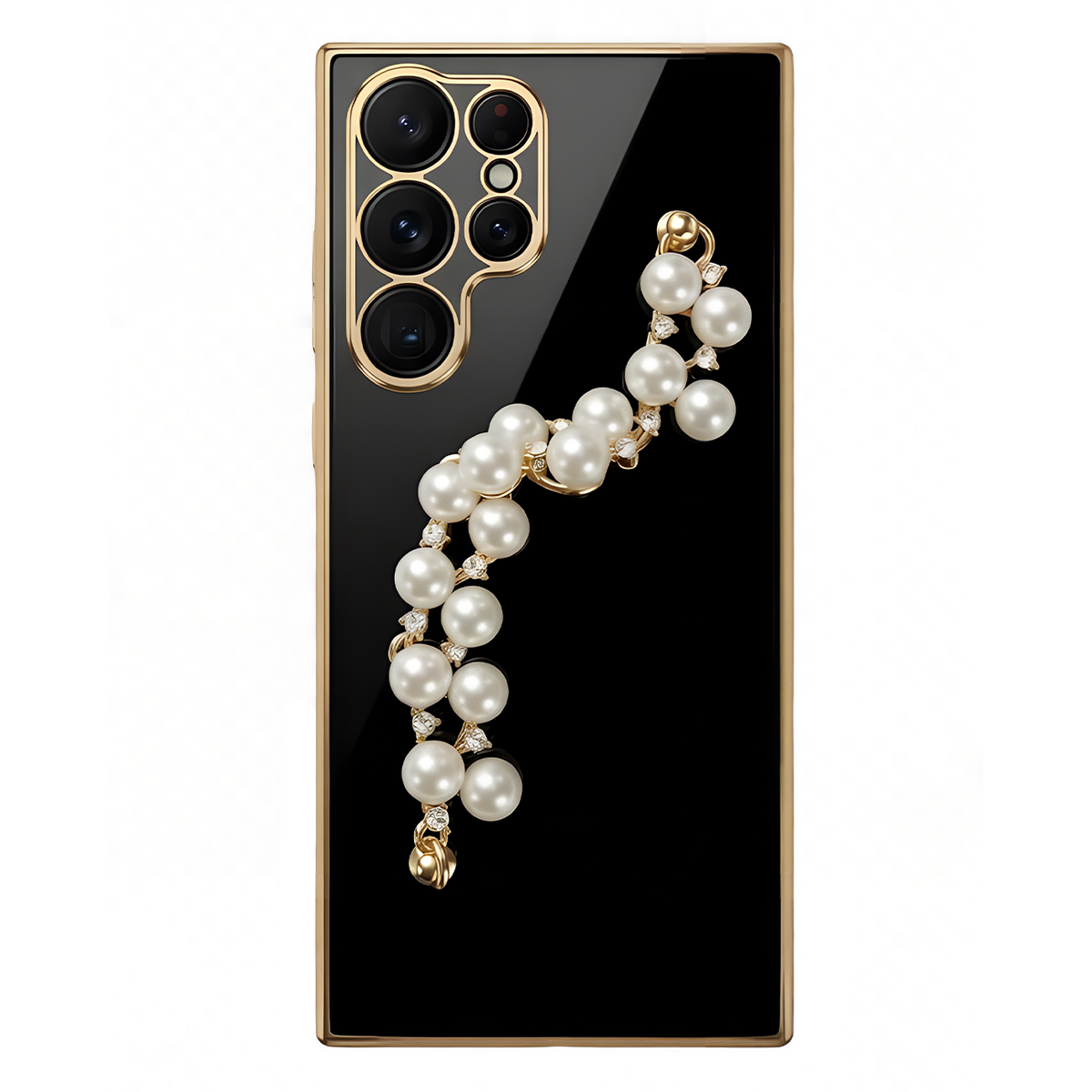 Wrist Strap Pearl Chain Phone Case