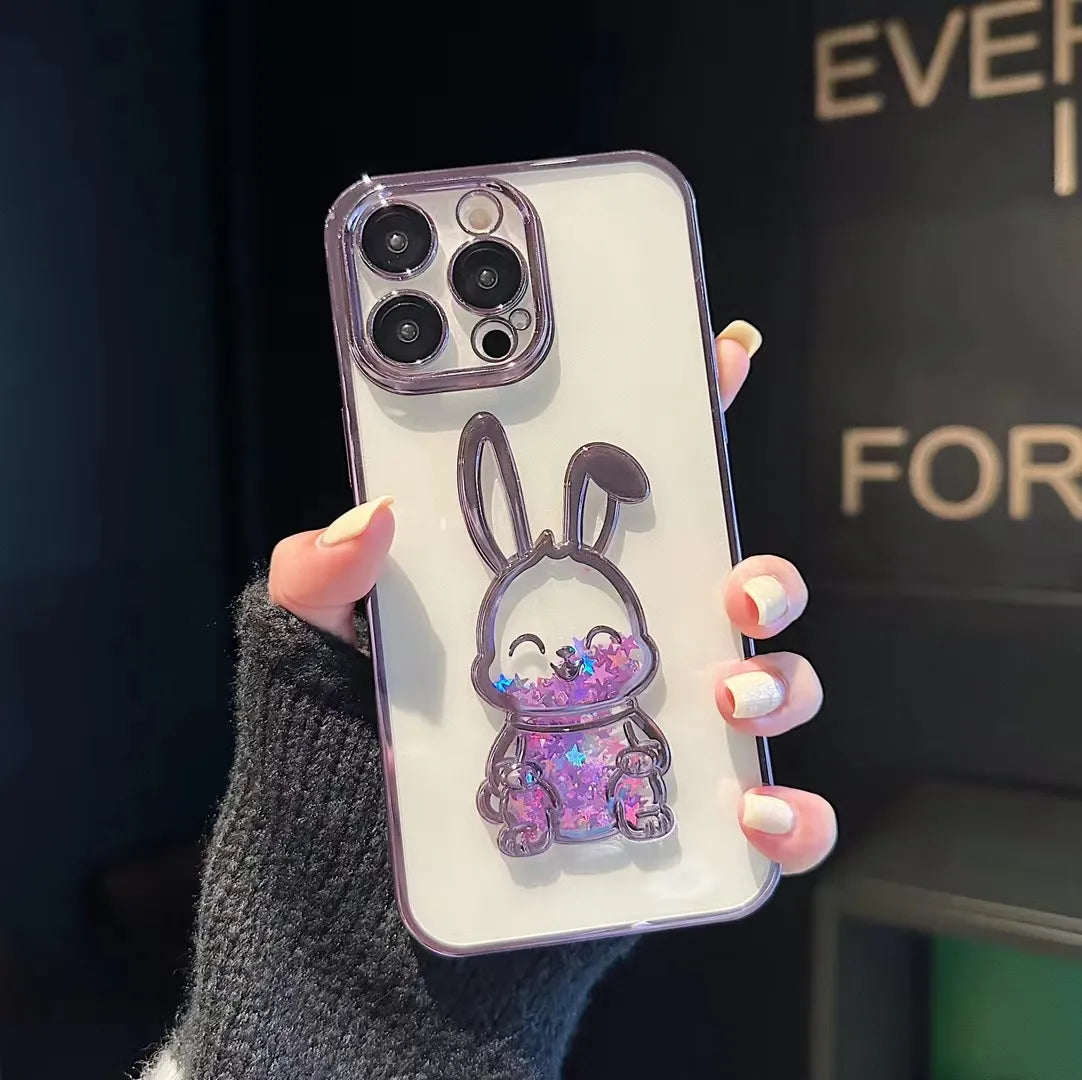 Rabbit Pattern Glitter Case