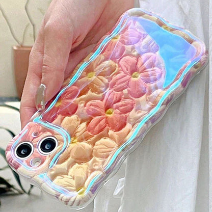 Floral Wavy Shape Case - iPhone