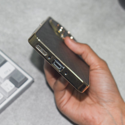 Golden Edge Bamboo Texture Case