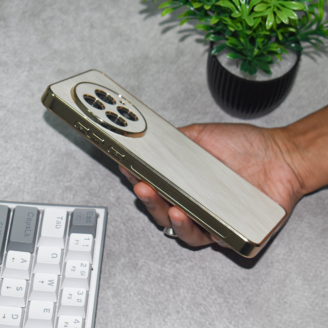 Golden Edge Bamboo Texture Case
