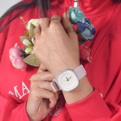 SquareFlex Silicone Strap Watch - Pink
