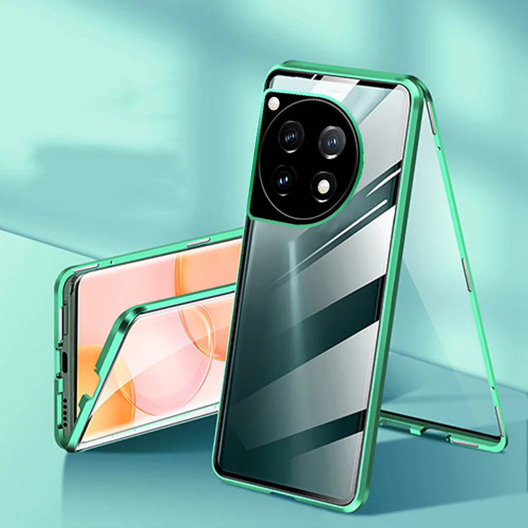 OnePlus Series - 360° (Front+Back) Metal Body Protection Glass Case