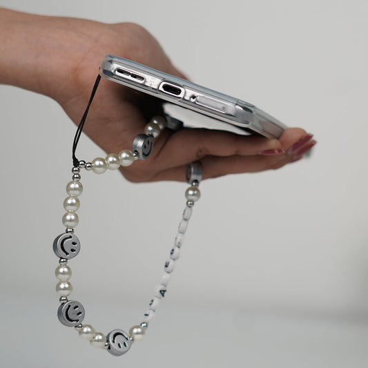 Floral Pearl Case with Lanyard.