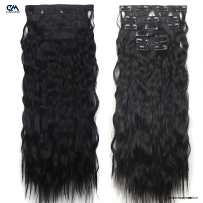 6 Pcs Set 16 Clip In Hair Extensions (Curly)