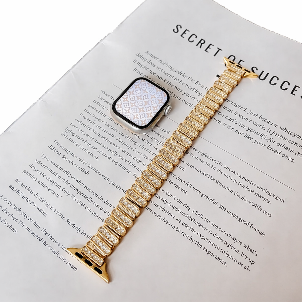 Diamond Glow Metallic Strap - Gold