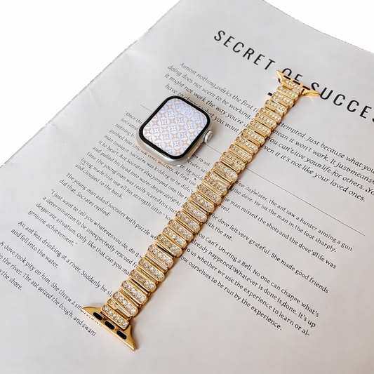 Diamond Glow Metallic Strap - Gold