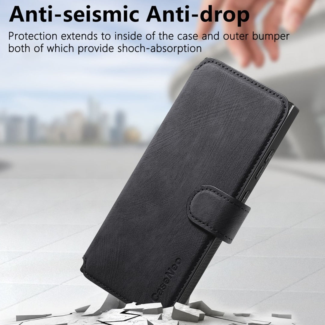 Galaxy Z Series - Detachable Card Solt Wallet Leather Case