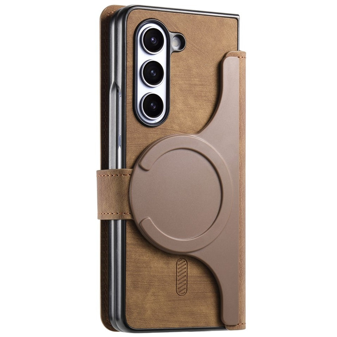 Galaxy Z Series - Detachable Card Solt Wallet Leather Case