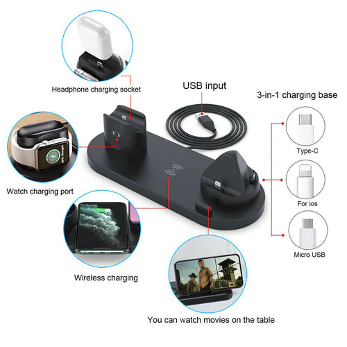 6 In 1 Multifunctional Wireless Charger