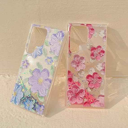 Galaxy - Glitter Flower Luminous Case