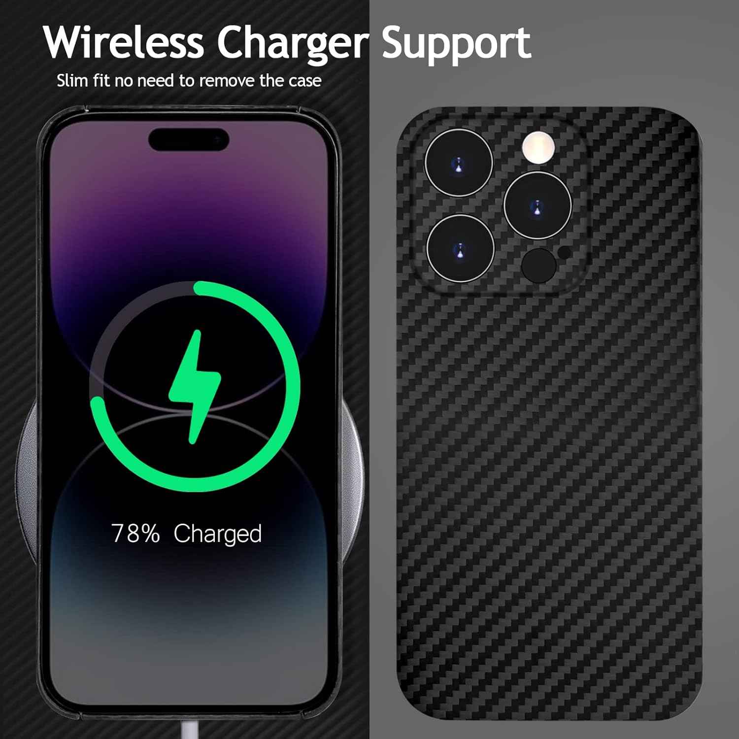 iPhone 14 Pro - Ultra Thin Carbon Fiber Texture Case