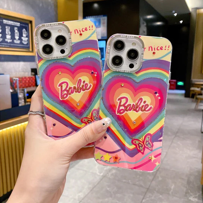 Heart Pattern Barbie Case - iPhone