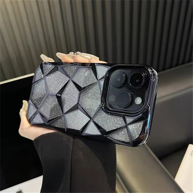Gradient Glitter Geometrical Pattern Case - iPhone