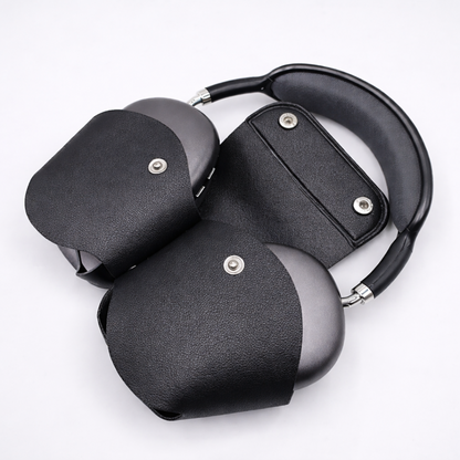 Black over-ear headphones on a white background