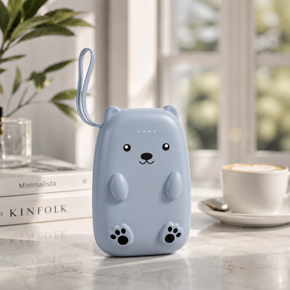 Bear Cartoon Built In Cable Power Bank 10,000 mAh