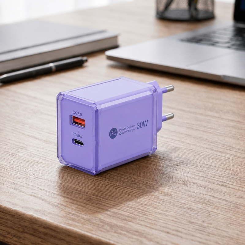 SnapVolt Mini 30W Charger Adapter - Purple