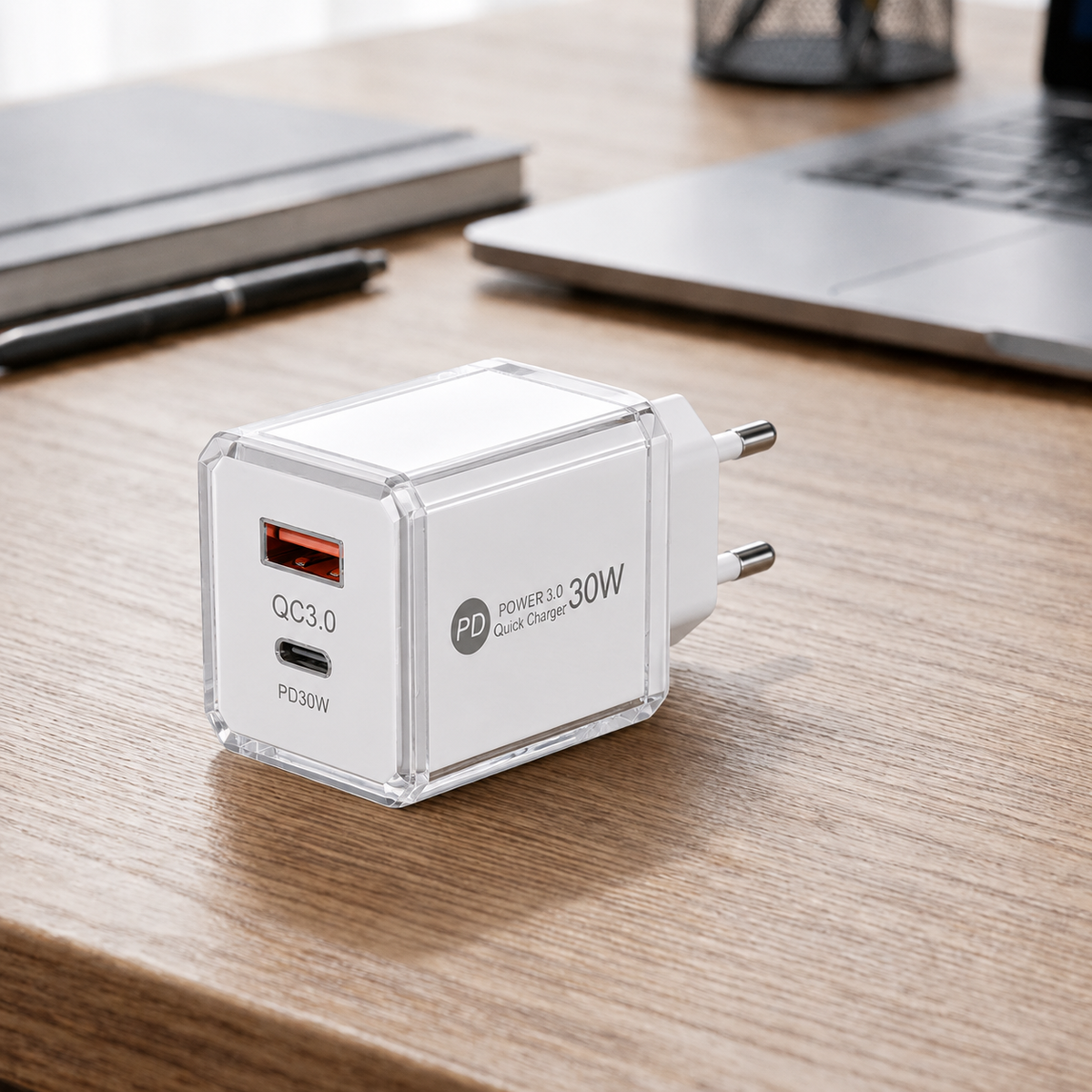 SnapVolt Mini 30W Charger Adapter - White